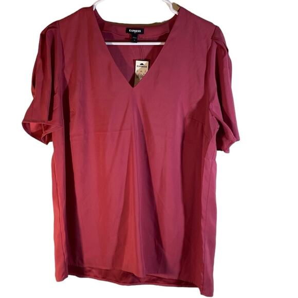Express V Neck Top Size Medium Short Sleeve - Picture 1 of 9